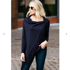 Serena Williams Blue Fringe wrap cardigan